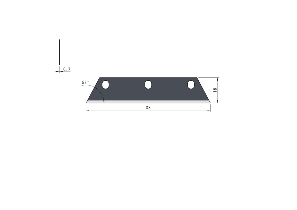 Trapezoid black blade NX-C07