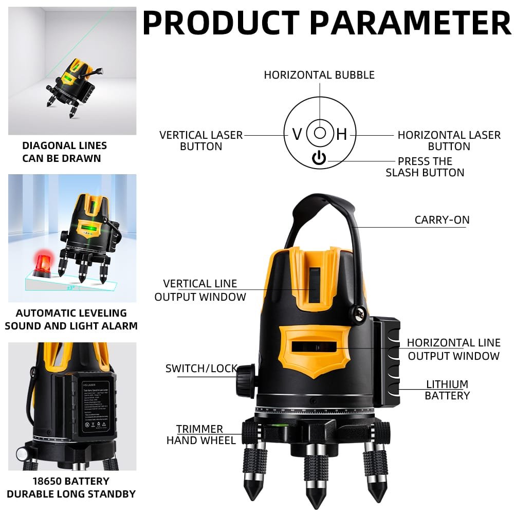 Outdoor Strong Green Line Laser Level Instrument product parameter