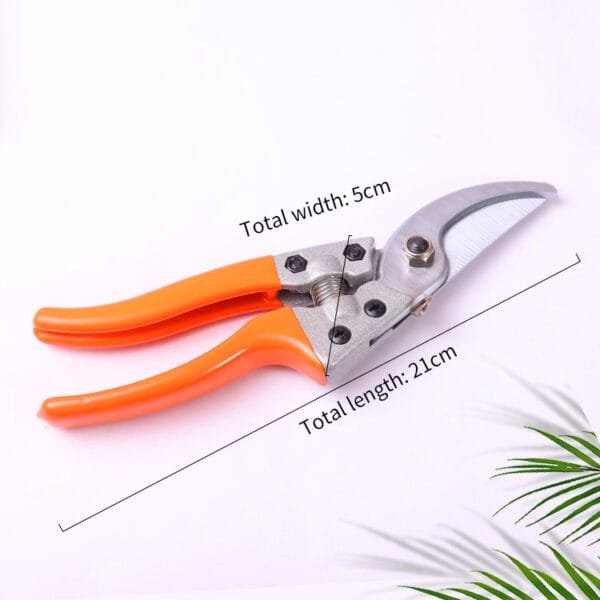 Garden Pruner with SK5 Steel Blade and Rubber-Coated Handle Vertical View