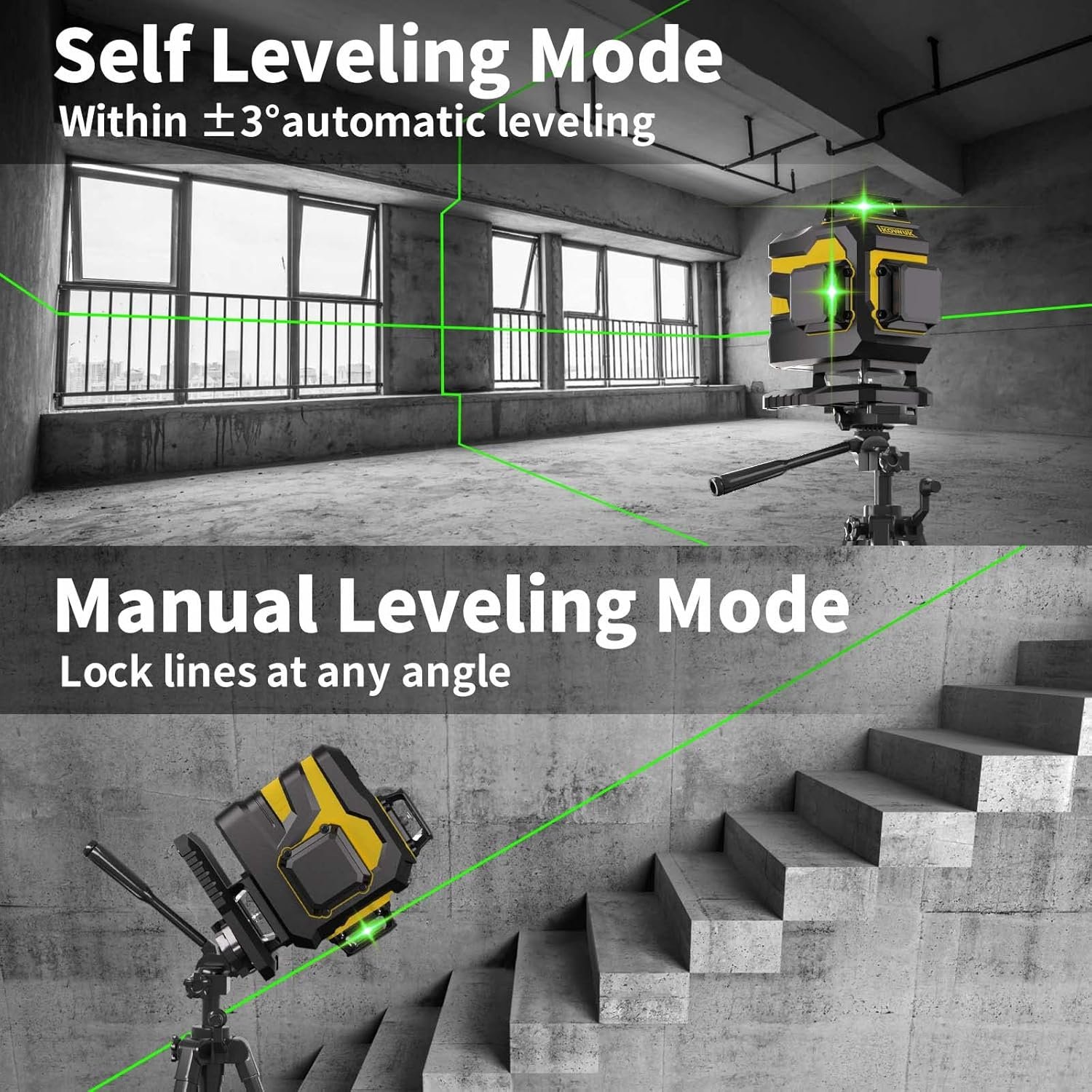 90-degree Laser Measuring Level self leveling mode